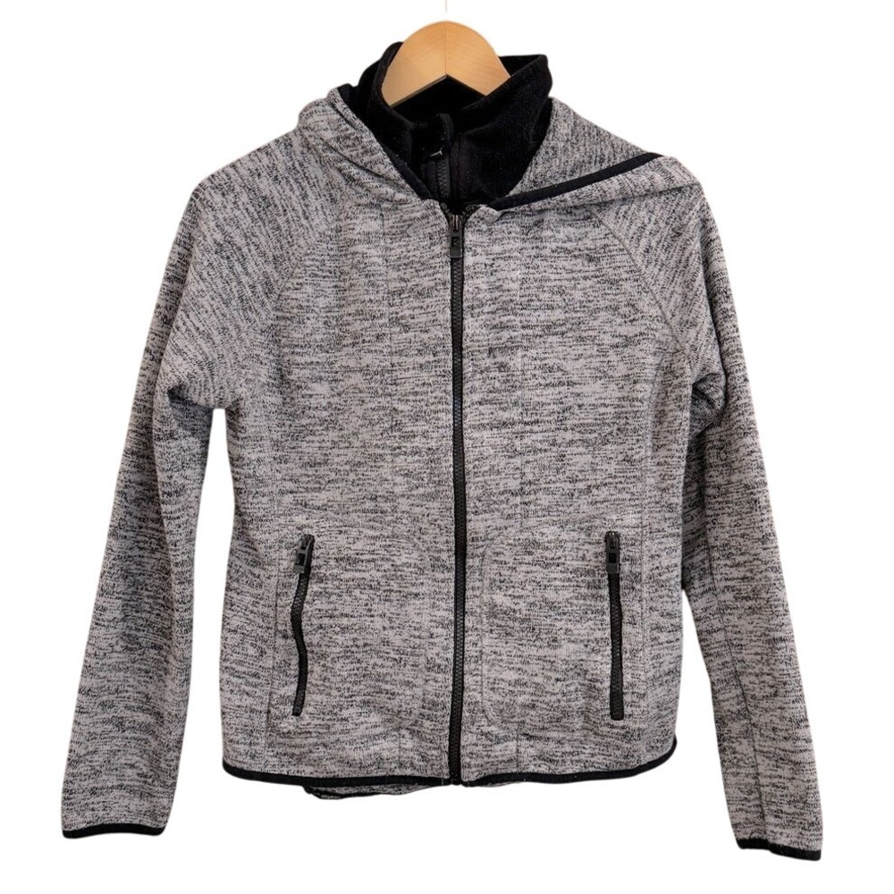 Calvin Klein Performance Full Zip Hoodie Jacket Heather Gray Black Trim M Sporty
